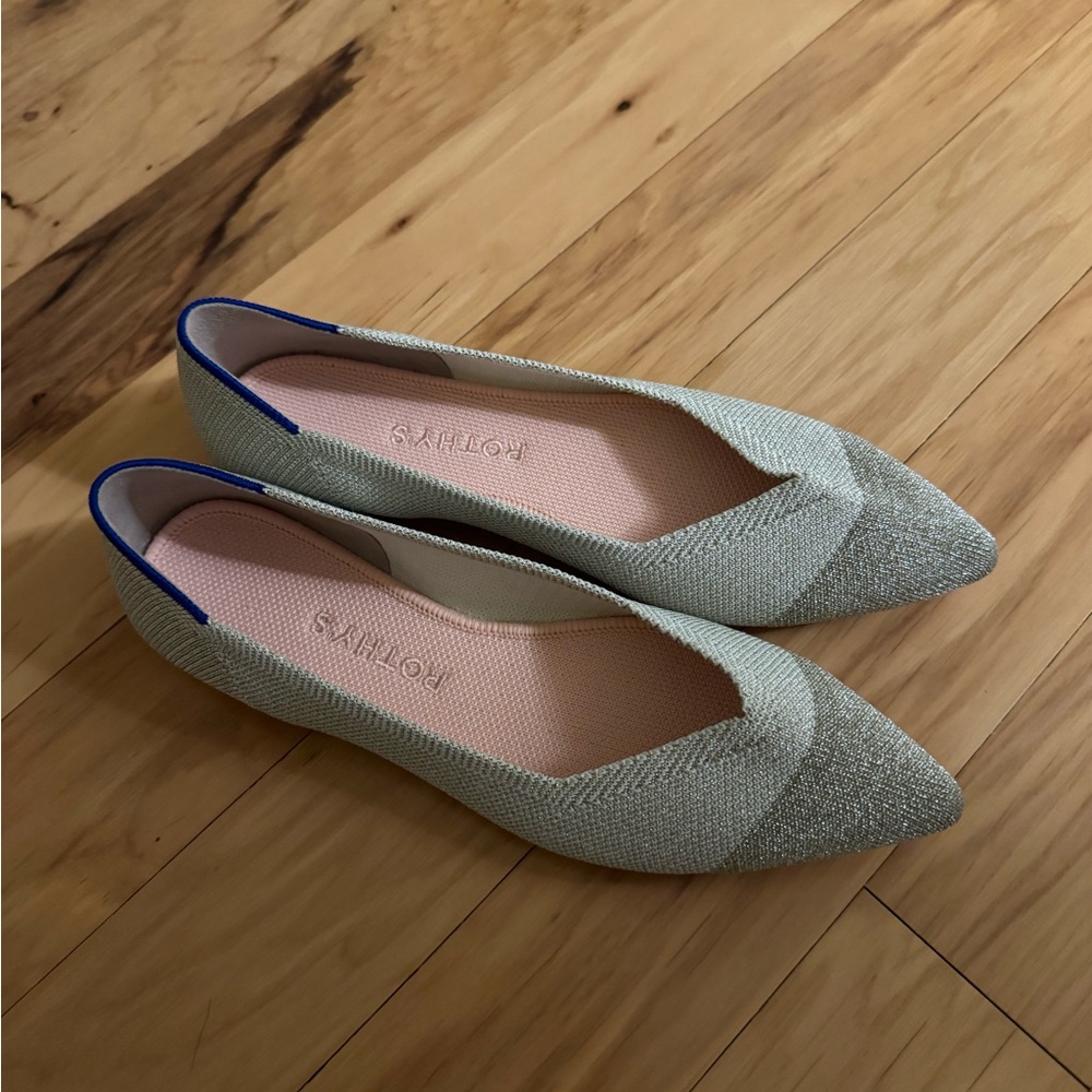 NWOB Rothy's Women's diamond metallic pointed flats - 7.5